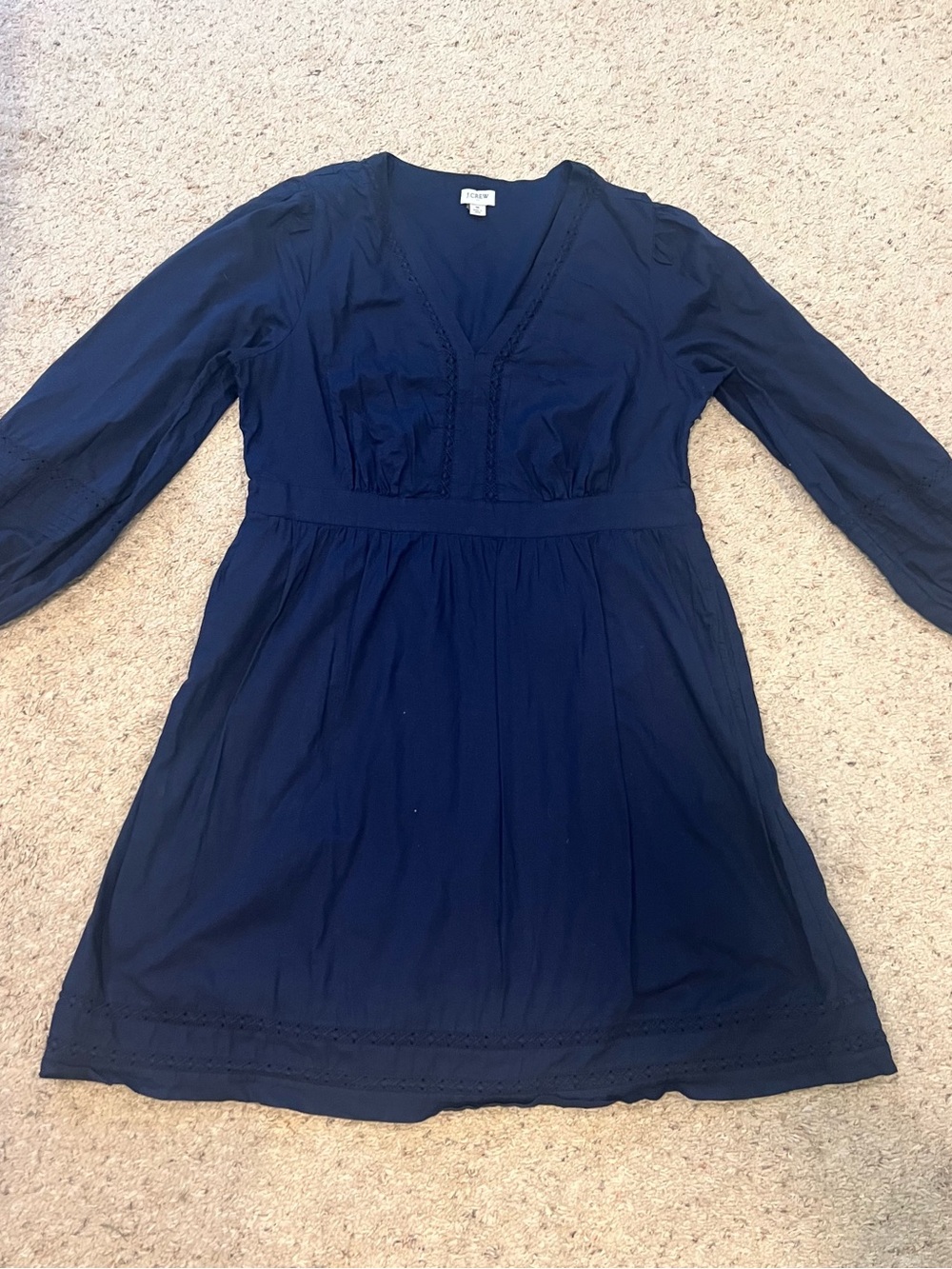 💙 J.Crew 💙 Navy Cotton V-Neck Dress | Size M